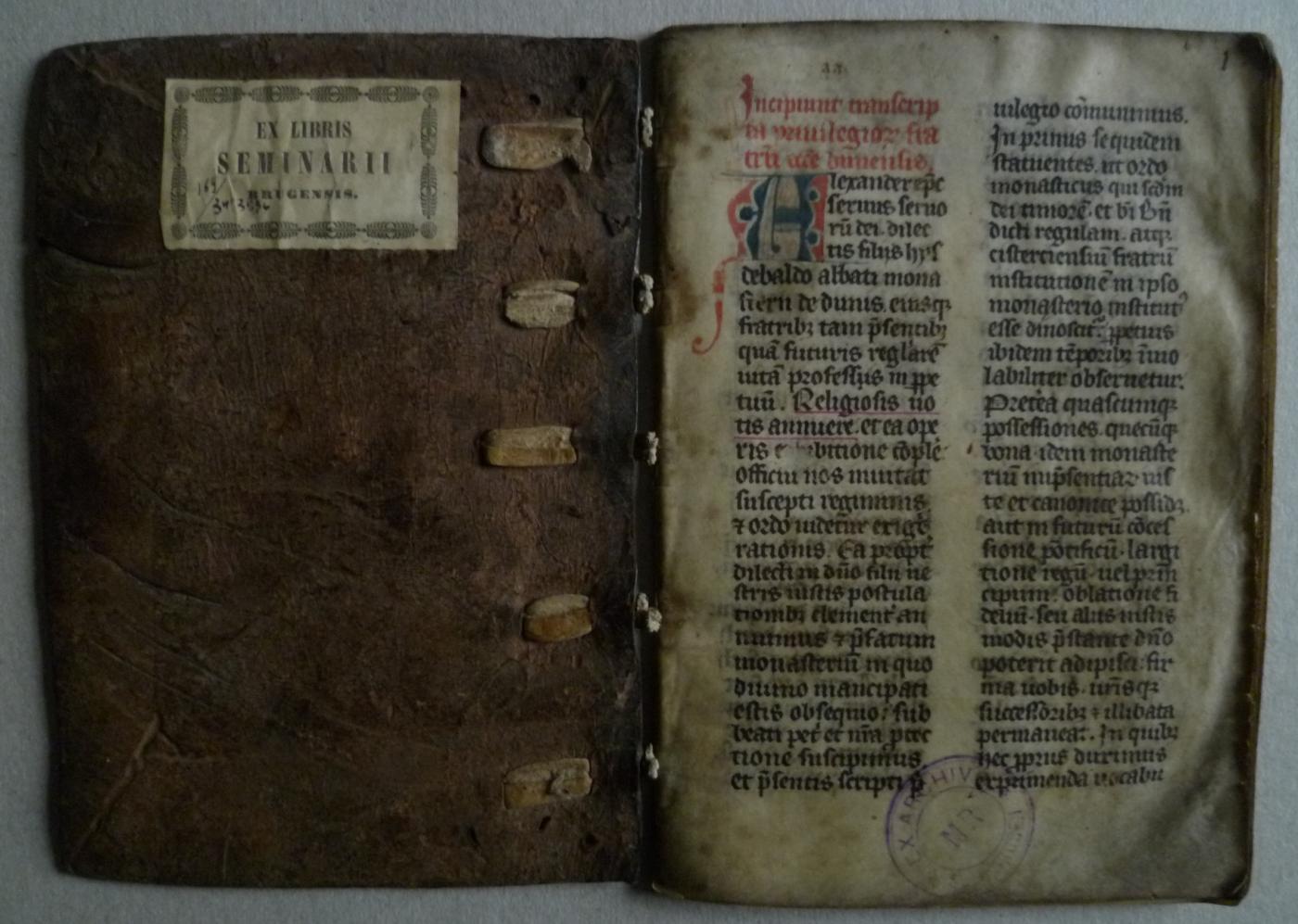 Cartularium uit de periode van subprior of abt van Hulst (C) Grootseminarie Brugge, Hs., 169-34