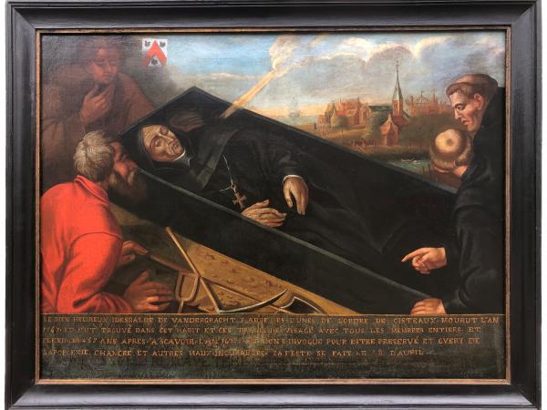 Schilderij over de opgraving van Idesbald - anonieme schilder